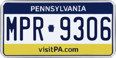 PA license plate MPR9306