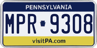 PA license plate MPR9308