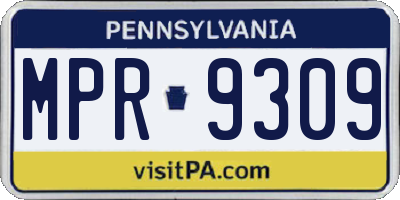 PA license plate MPR9309