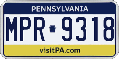PA license plate MPR9318