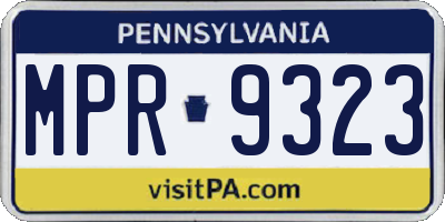 PA license plate MPR9323