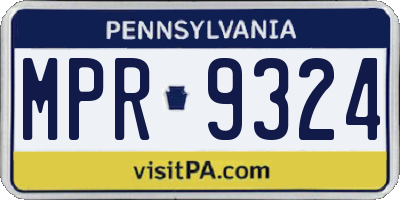 PA license plate MPR9324