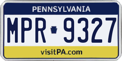 PA license plate MPR9327