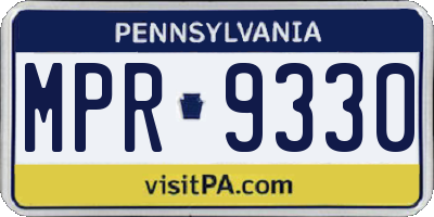 PA license plate MPR9330