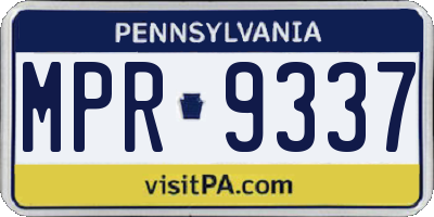 PA license plate MPR9337