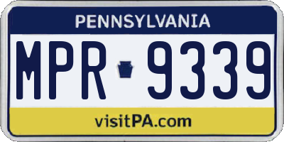 PA license plate MPR9339