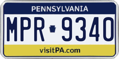 PA license plate MPR9340