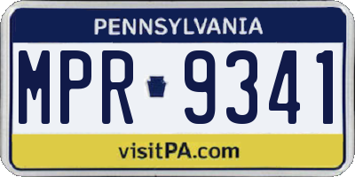 PA license plate MPR9341