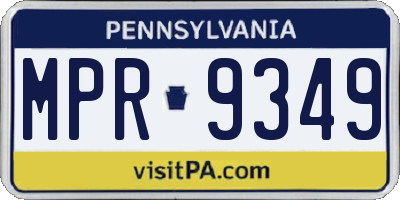 PA license plate MPR9349