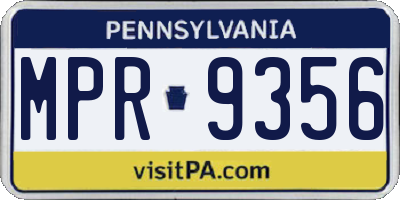 PA license plate MPR9356