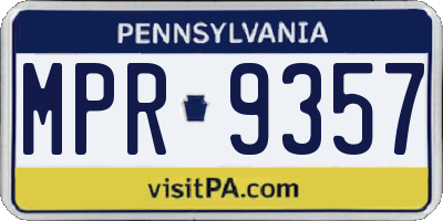 PA license plate MPR9357