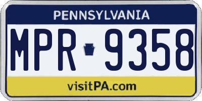 PA license plate MPR9358