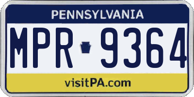 PA license plate MPR9364