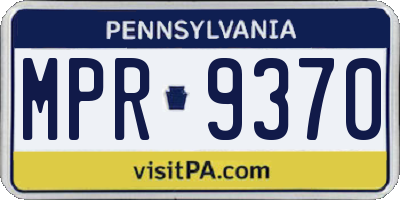 PA license plate MPR9370