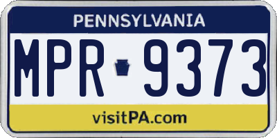 PA license plate MPR9373