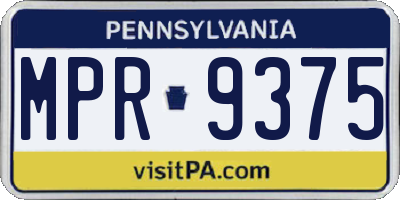 PA license plate MPR9375