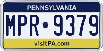 PA license plate MPR9379