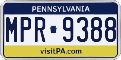 PA license plate MPR9388