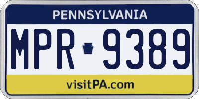 PA license plate MPR9389