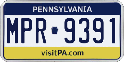 PA license plate MPR9391