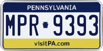 PA license plate MPR9393