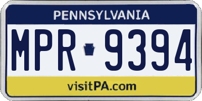 PA license plate MPR9394