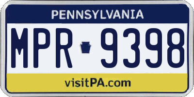 PA license plate MPR9398