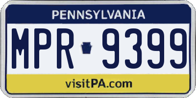 PA license plate MPR9399