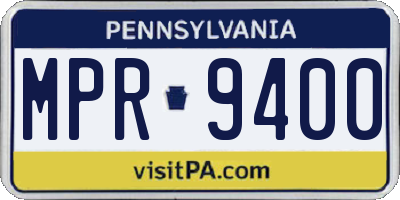 PA license plate MPR9400
