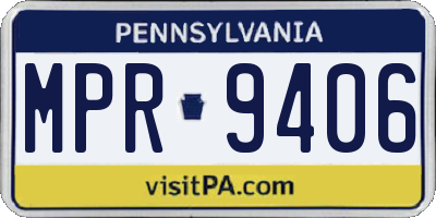 PA license plate MPR9406