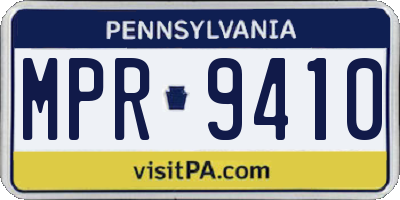 PA license plate MPR9410