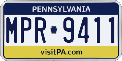PA license plate MPR9411
