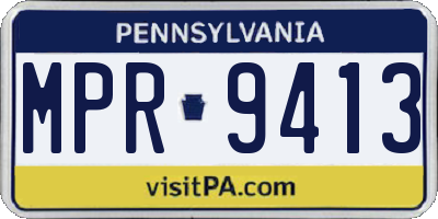 PA license plate MPR9413