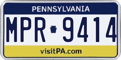 PA license plate MPR9414