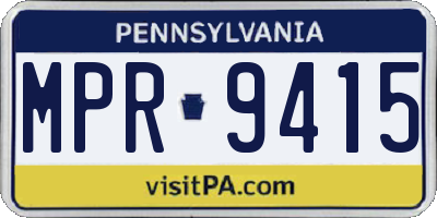 PA license plate MPR9415