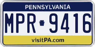 PA license plate MPR9416