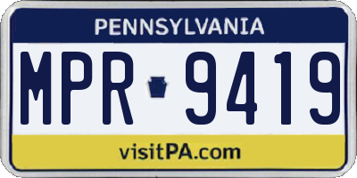 PA license plate MPR9419