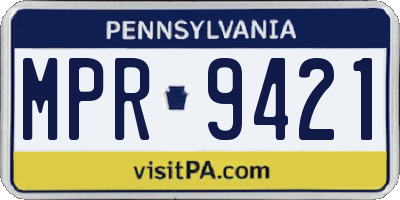 PA license plate MPR9421