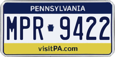 PA license plate MPR9422