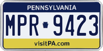 PA license plate MPR9423