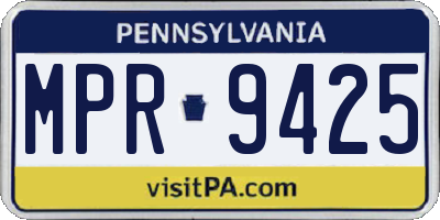 PA license plate MPR9425