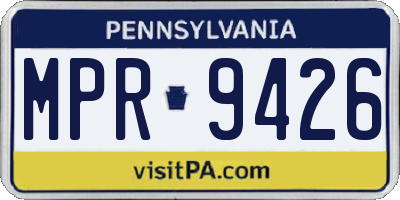PA license plate MPR9426