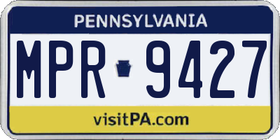 PA license plate MPR9427