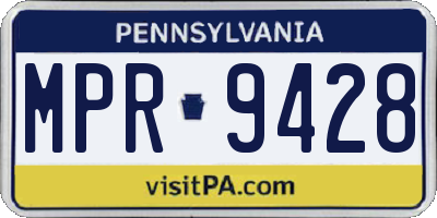 PA license plate MPR9428