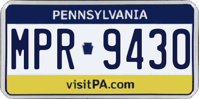PA license plate MPR9430