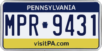 PA license plate MPR9431
