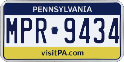 PA license plate MPR9434