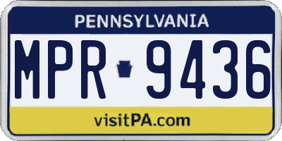 PA license plate MPR9436