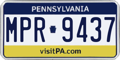 PA license plate MPR9437