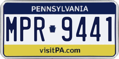 PA license plate MPR9441